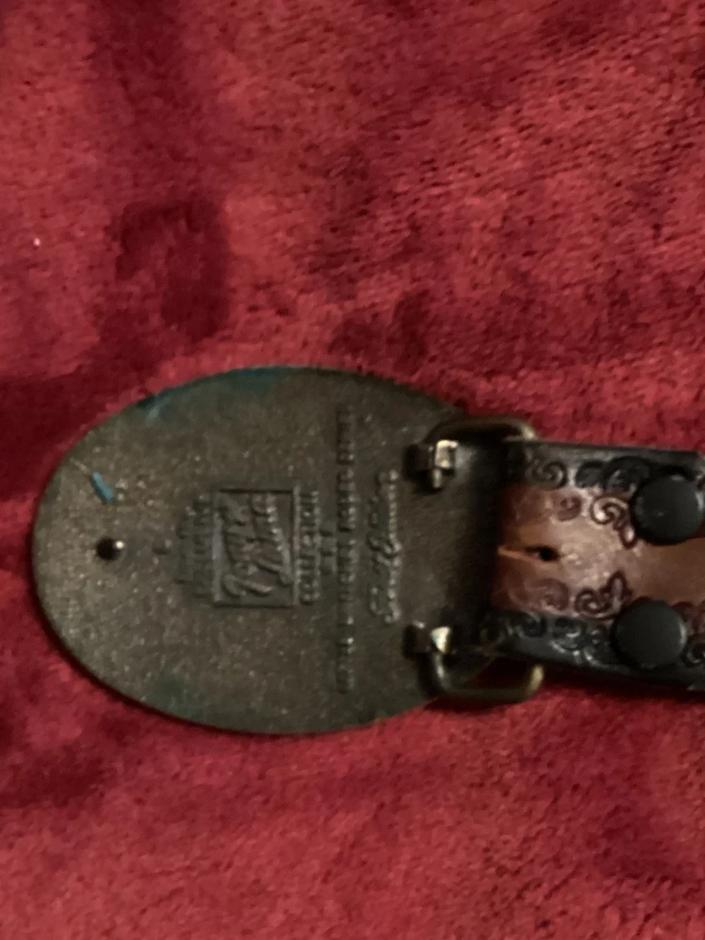Tony Lama Dark Brown Leather Belt with Rodeo Buckle